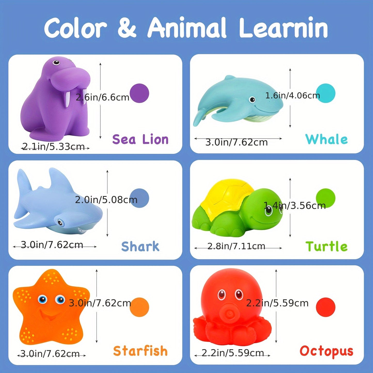 Bath Toys Set Soft Floating Animal Figures