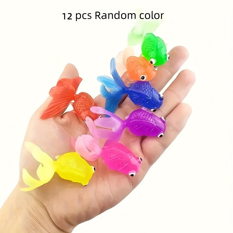 Bath Toys Floating Rubber Fish Set 12-Pack