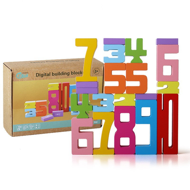 Wooden Maths Number Stacking Learning Blocks