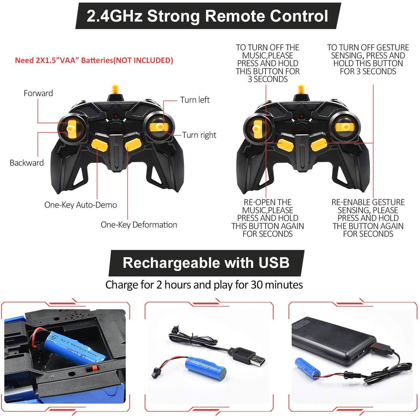 Remote Control Transforming Robot Car Toy